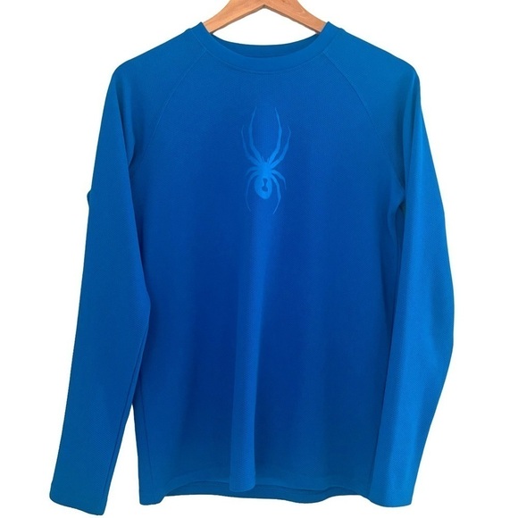 Spyder Women’s Sz M Dryweb Spider Royal Blue Cobalt Athletic Long Sleeve Shirt - Picture 1 of 7